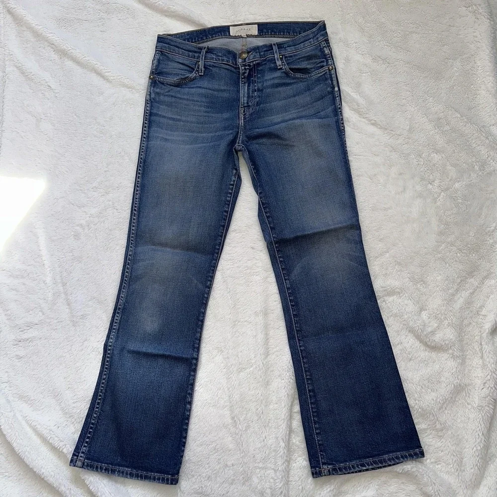 The Great Jeans Womens 28 Blue Wash Made‎ in USA The Nerd Bootcut Stretch Denim